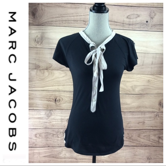 Marc By Marc Jacobs Tops - 💕SALE💕Marc by Marc Jacobs Black & Cream Tie Top